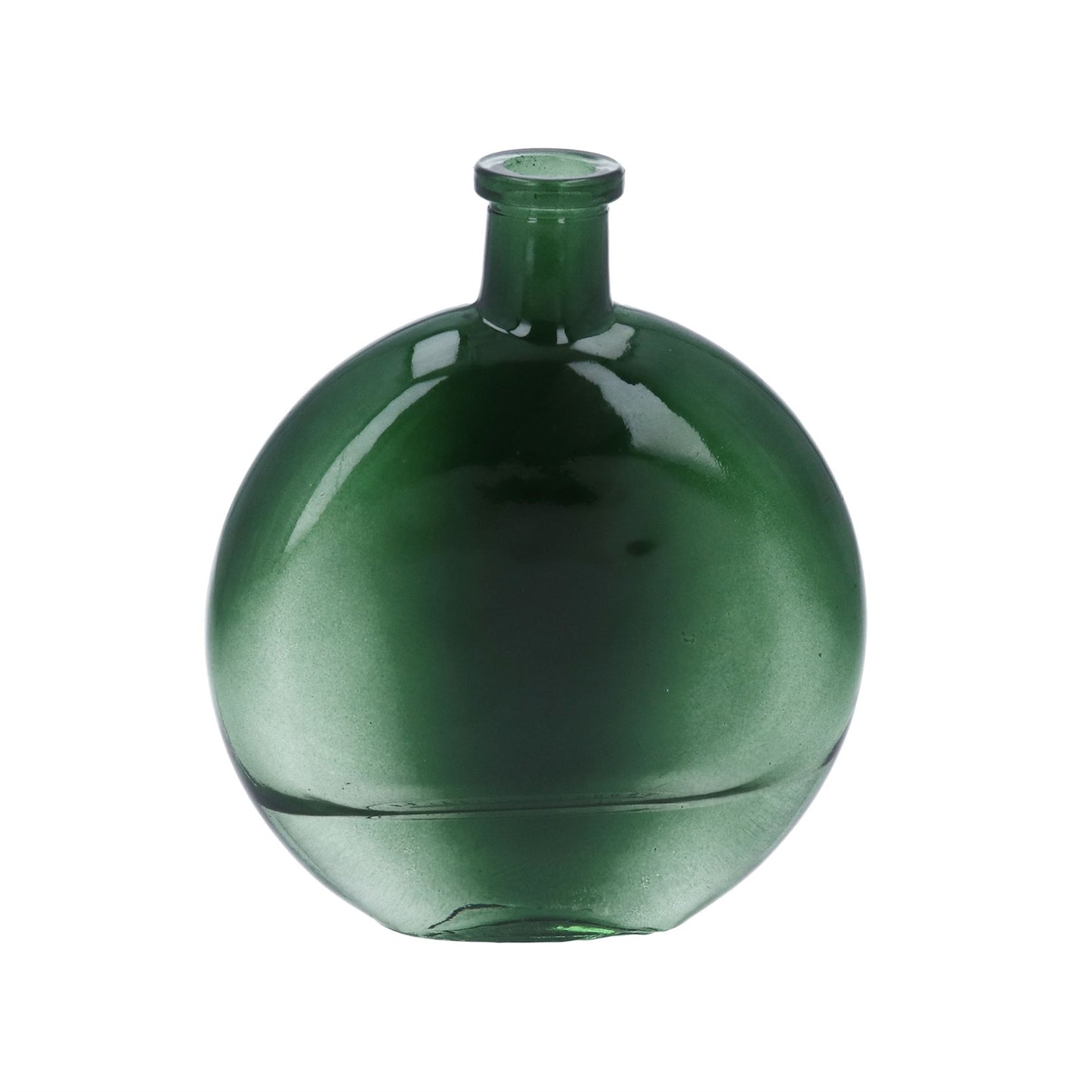 Glass Vase 14.5cm - Emerald Green Disc Bud