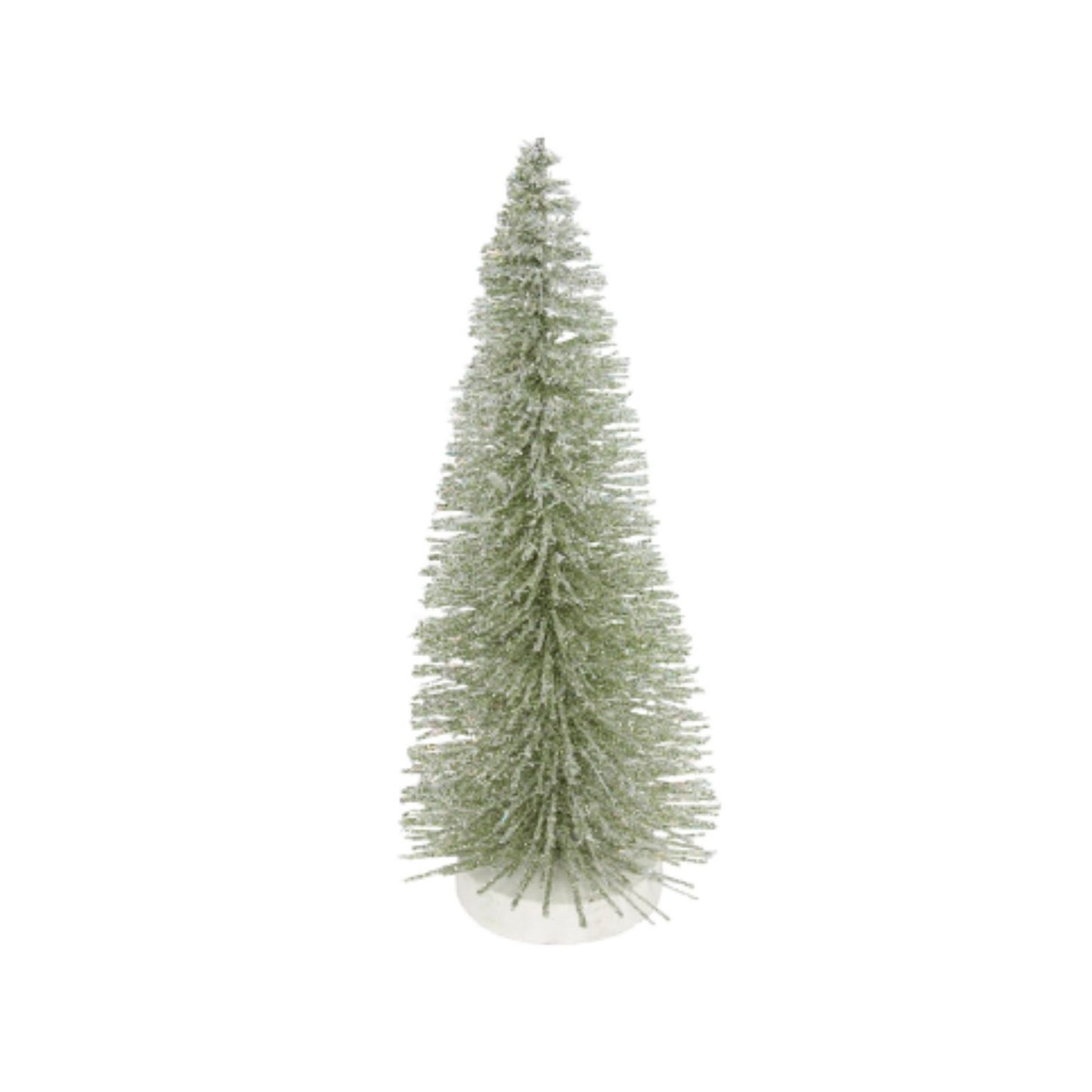 Green Glittered Brush Tree Ornament Medium