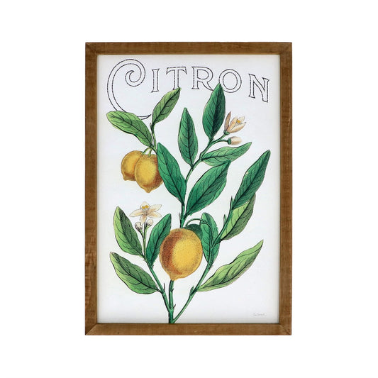 Lemon Citron Wooden Picture Plaque