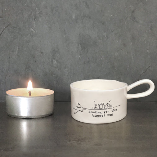 Biggest hug handled tea light holder