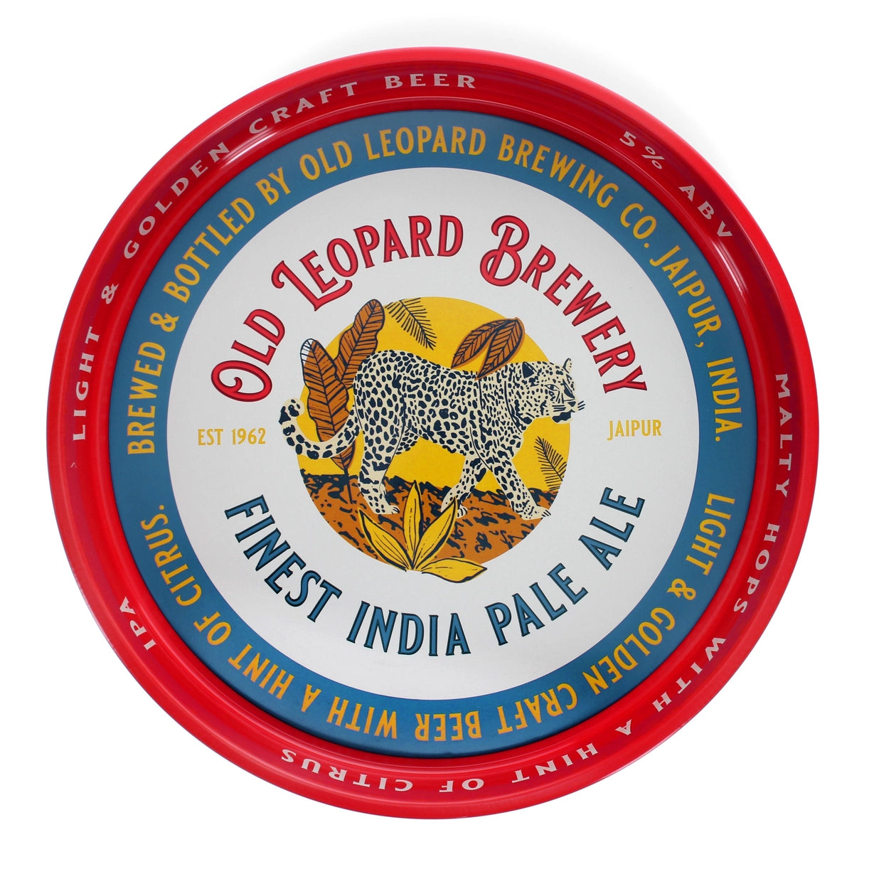 Round metal serving tray - Old Leopard Brewery