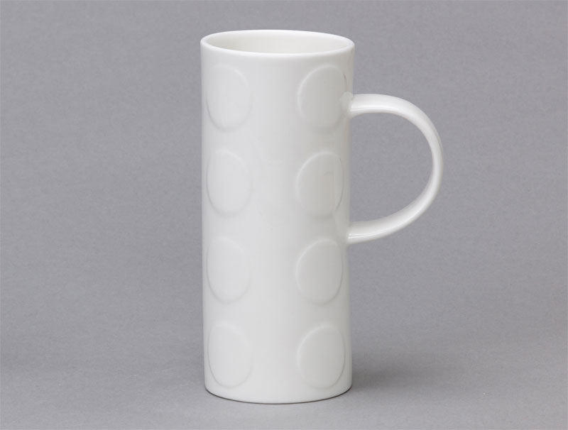 Skinny White Mug 'Spot' Design