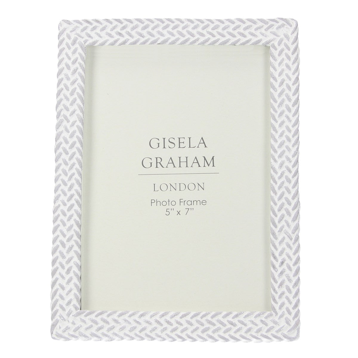 White/Grey Weave Picture Frame 5x7”