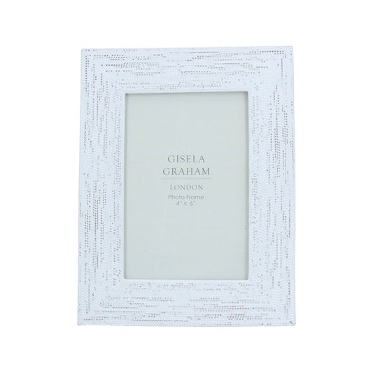 White Beaded Picture Frame 4x6"