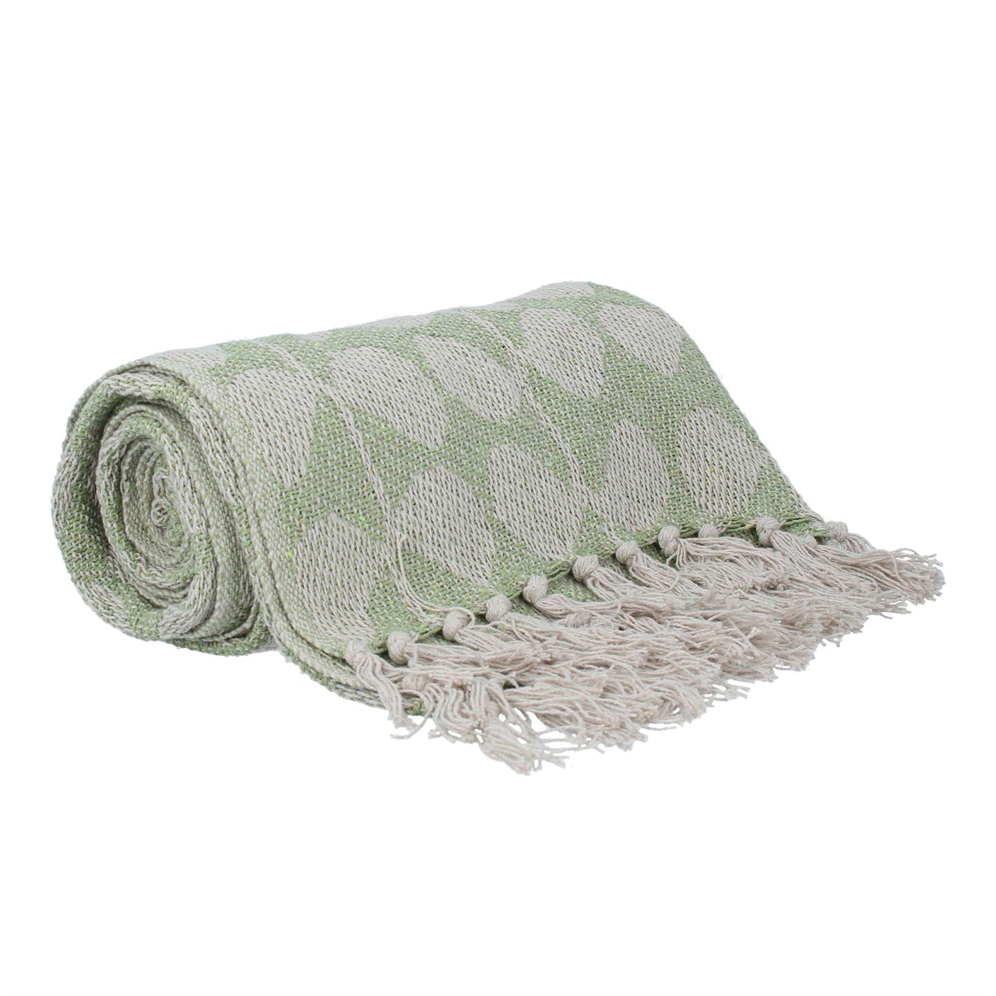 Green Leaf Chain Woven Throw