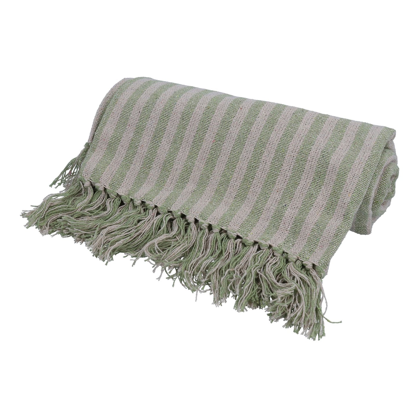 Green Stripe Woven Throw