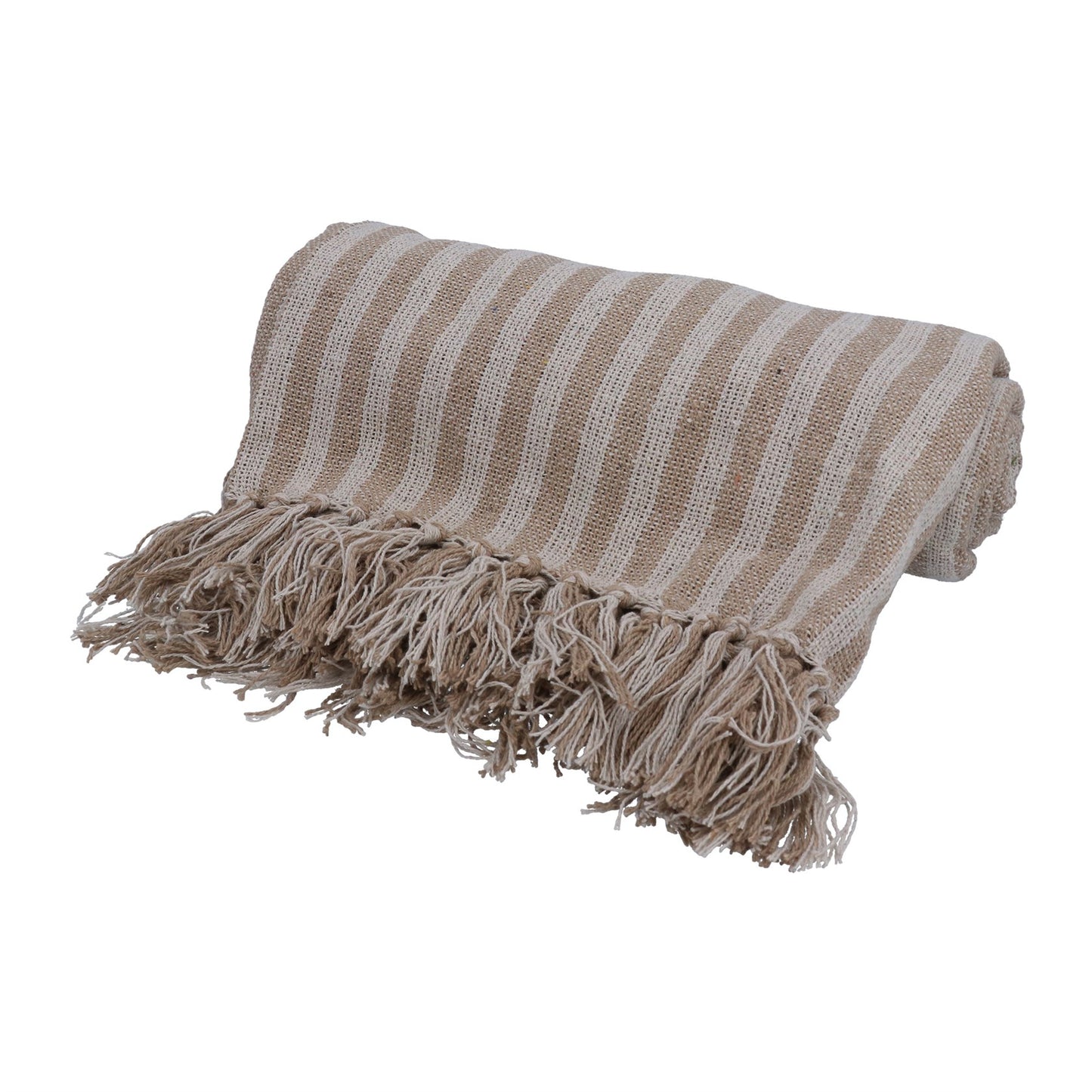 Taupe Stripe Woven Throw
