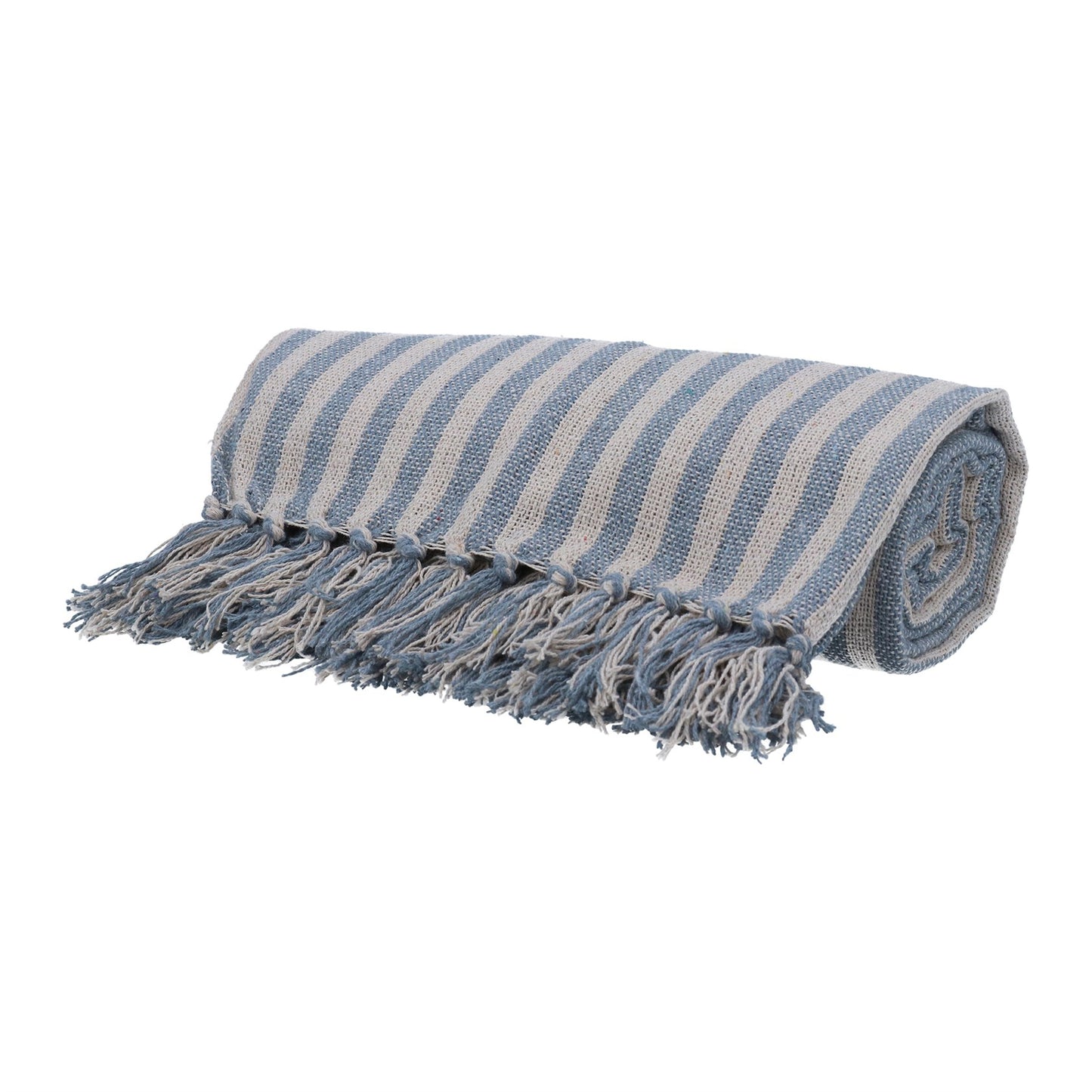 Blue Stripe Woven Throw