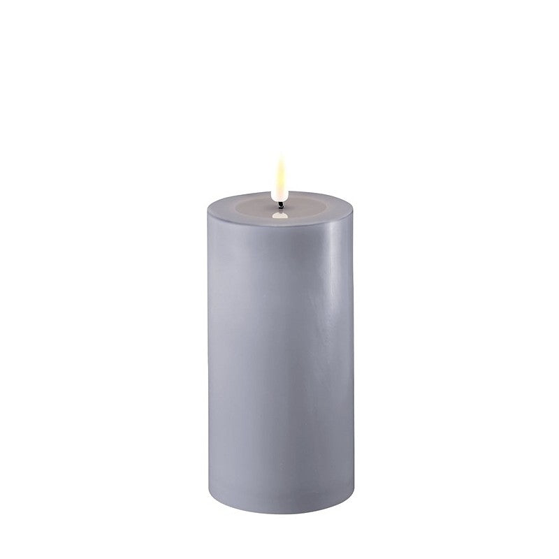 Dust Blue LED Real Flame Candle 7.5x15cm