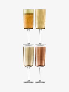 Set of Four Amber Gems Champagne Flute