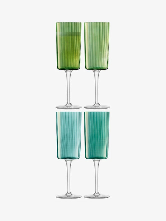 Set of Four Jade Gems Champagne Flute