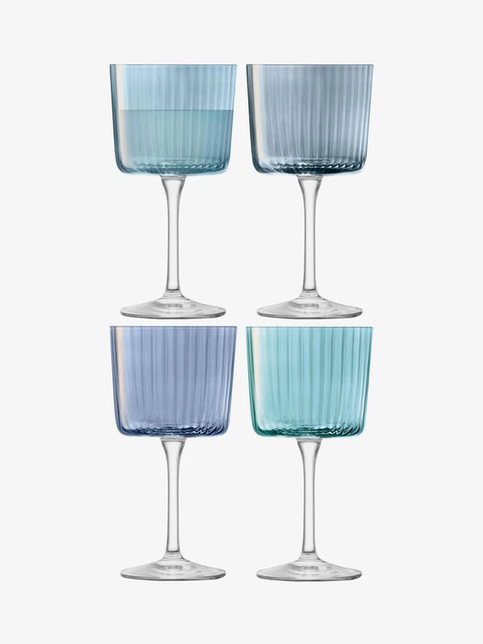 Set of Four Sapphire Gems Wine Glasses