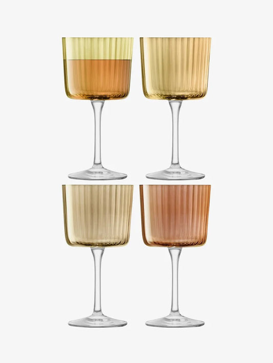 Set of Four Amber Gems Wine Glasses