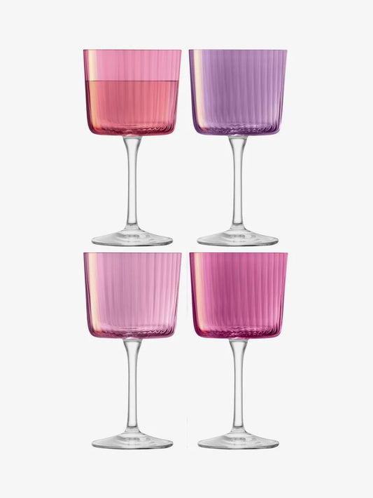 Set of Four Garnet Gems Wine Glasses