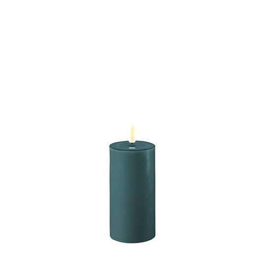 Real Flame Jade Green LED Candle 5x10cm