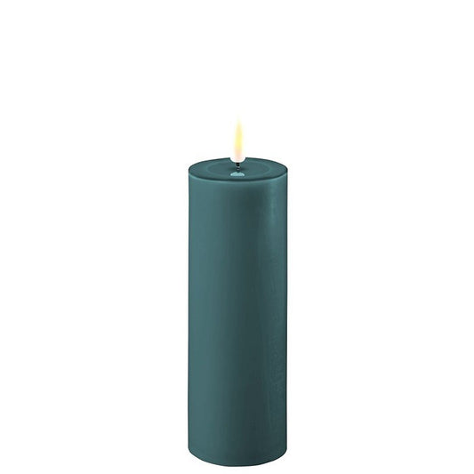Real Flame Jade Green LED Candle 5x15cm