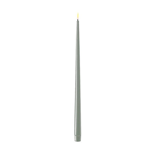 Real Flame Shiny LED Dinner candle 2 pcs (38 cm) Salvie Green