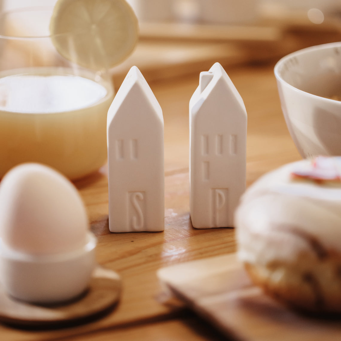 "S & P" SALT AND PEPPER SHAKERS