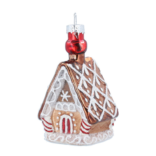 Glass Dec 8cm - Gingerbread House