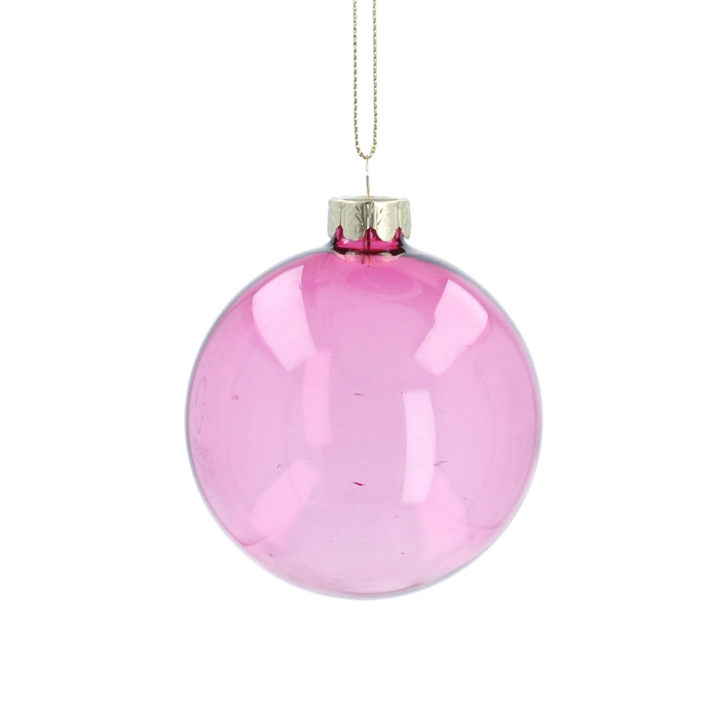 Clear Pink Glass Bauble