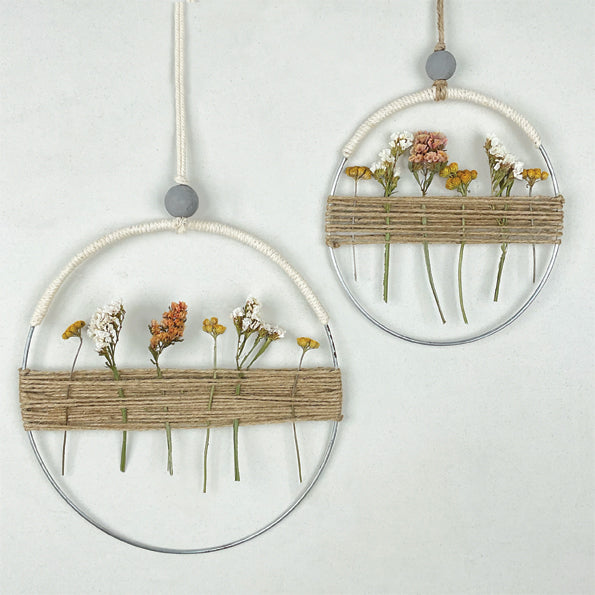 Small Metal ring of dried flowers