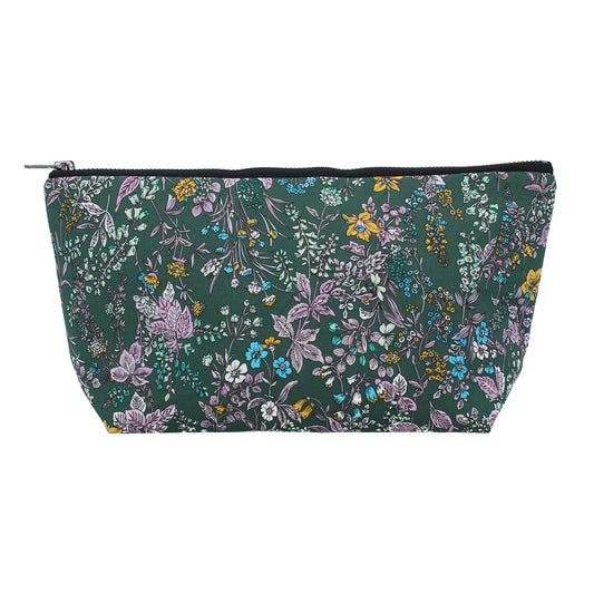 Green Vintage Floral Cosmetic Pouch