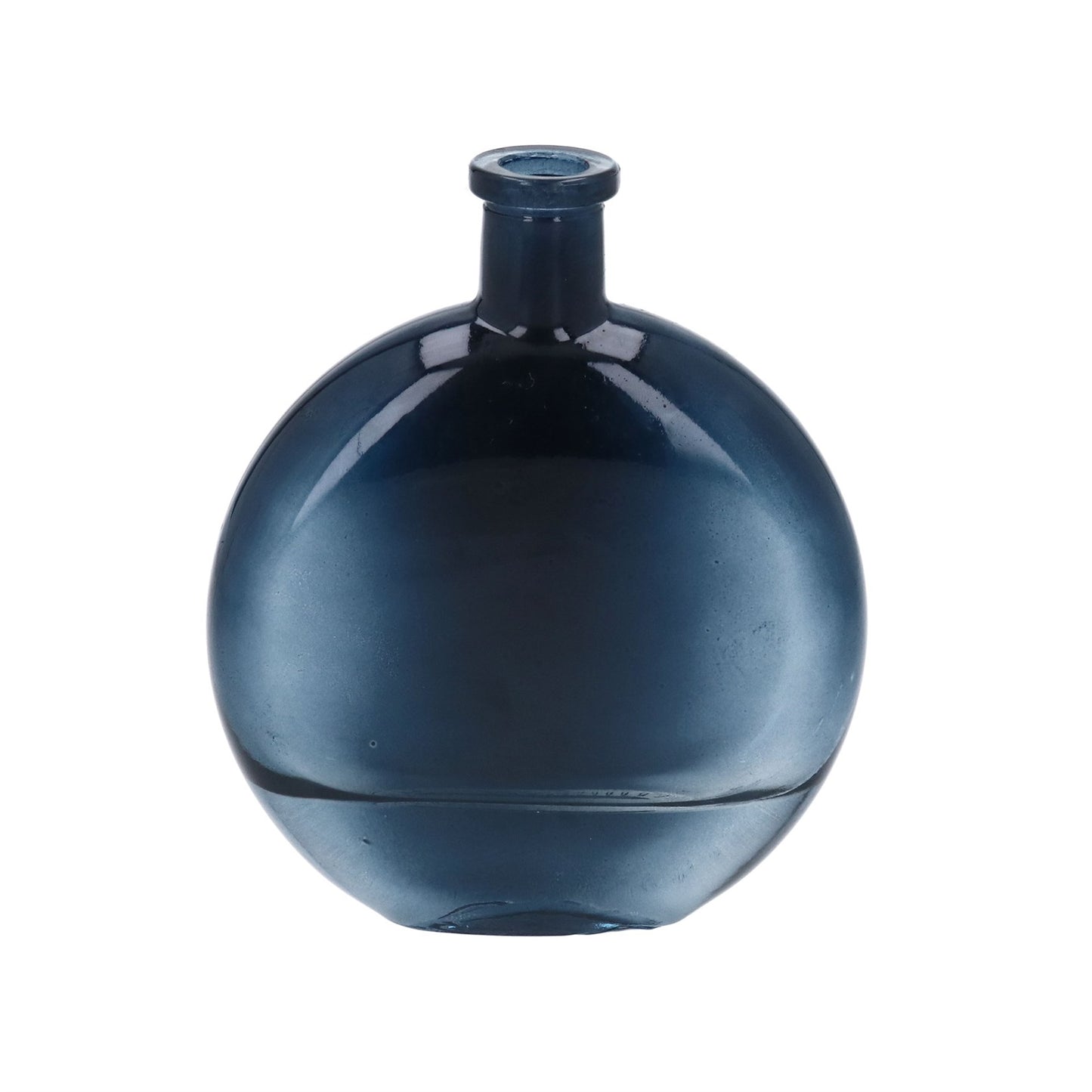 Glass Vase 14.5cm - Navy Disc Bud