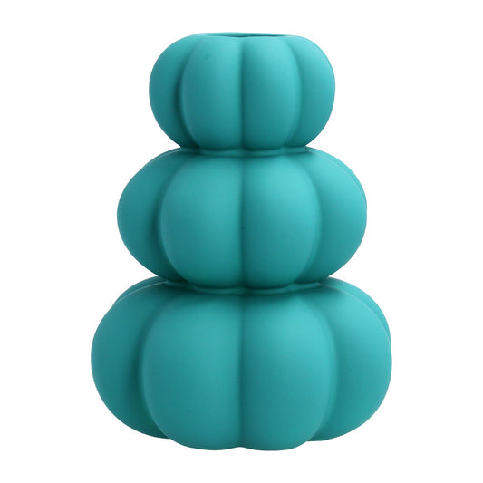 Turquoise Stacked Ceramic Dec Vase