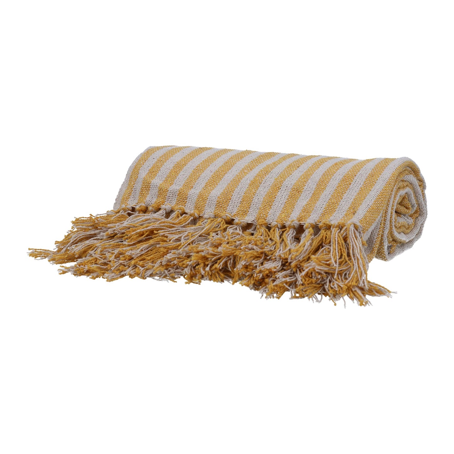 Mustard Stripe Woven Throw