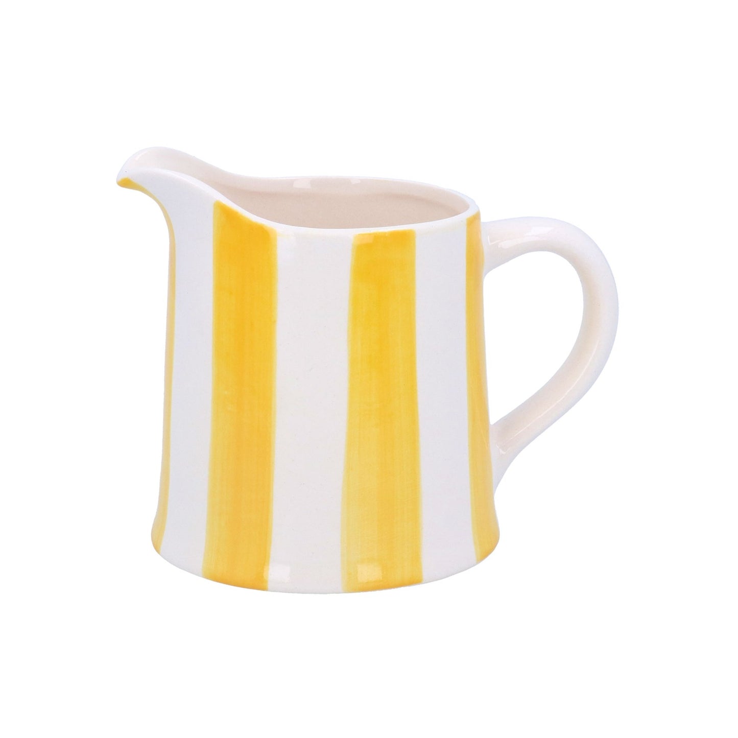 Stoneware Creamer Jug - Yellow Stripe