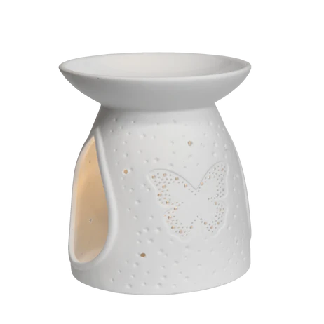 Porcelain Oil Burner with Butterfly Design