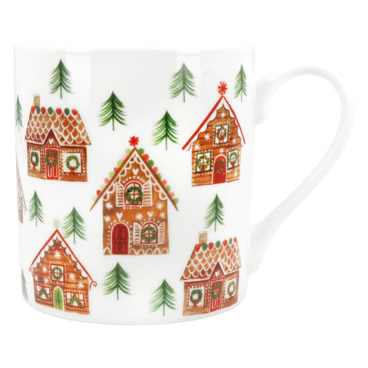 New Bone China Mug 9cm - Gingerbread House