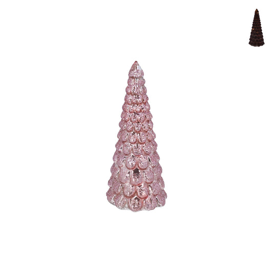 Glass Orn 20cm - Pink LED Tree