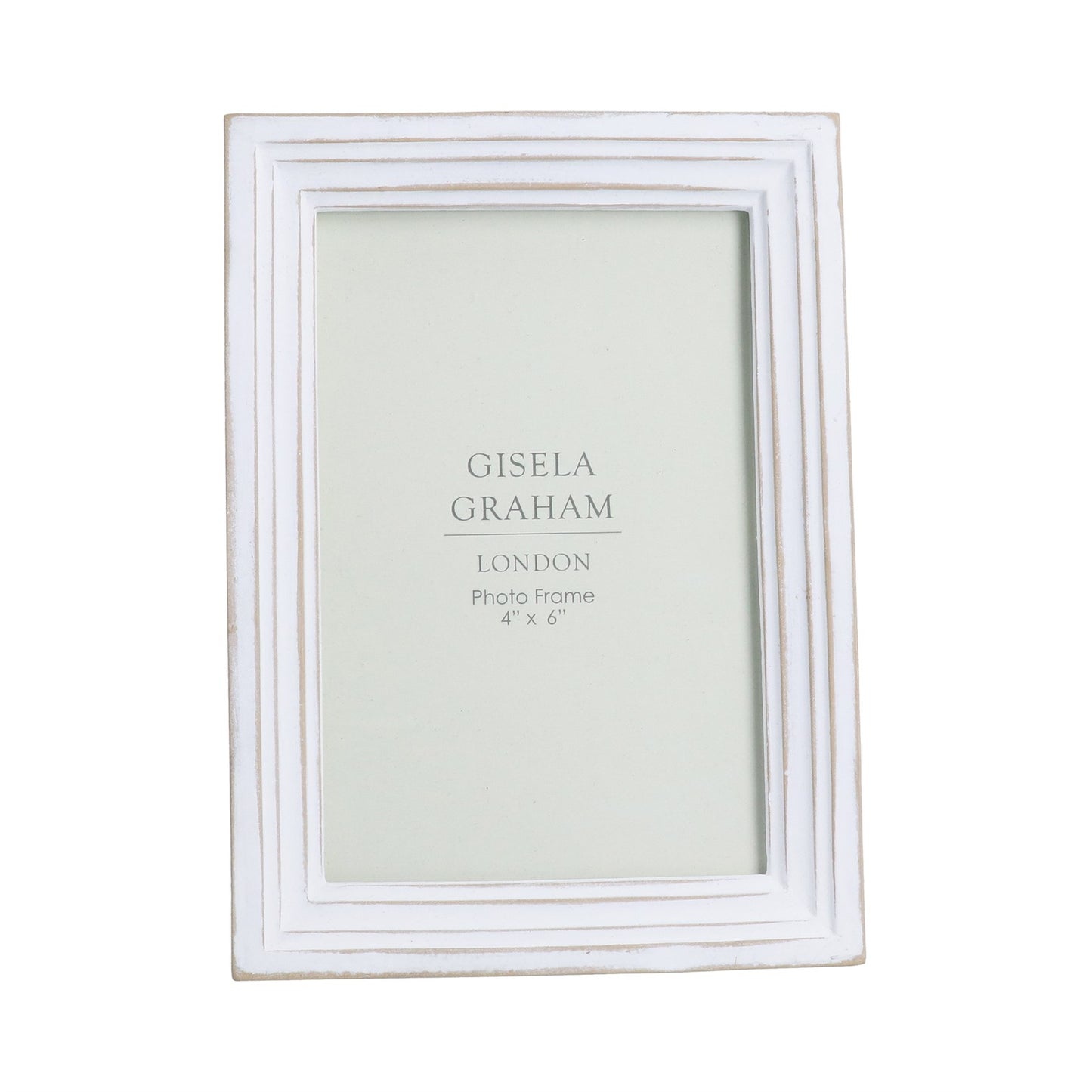Resin Picture Frame (4x6") 18cm - Antique White Groove"