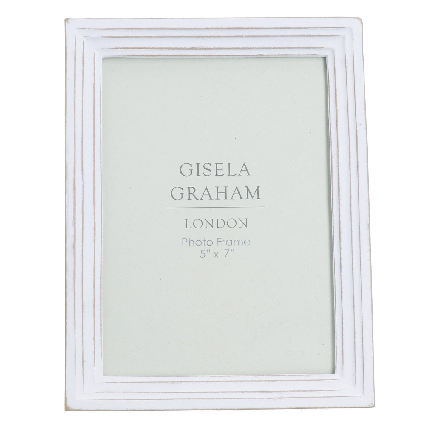 Resin Picture Frame (5x7") 18cm - Antique White Groove"