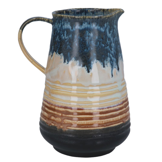 Stoneware Floating Pitcher Jug 21cm - Blue Reactive