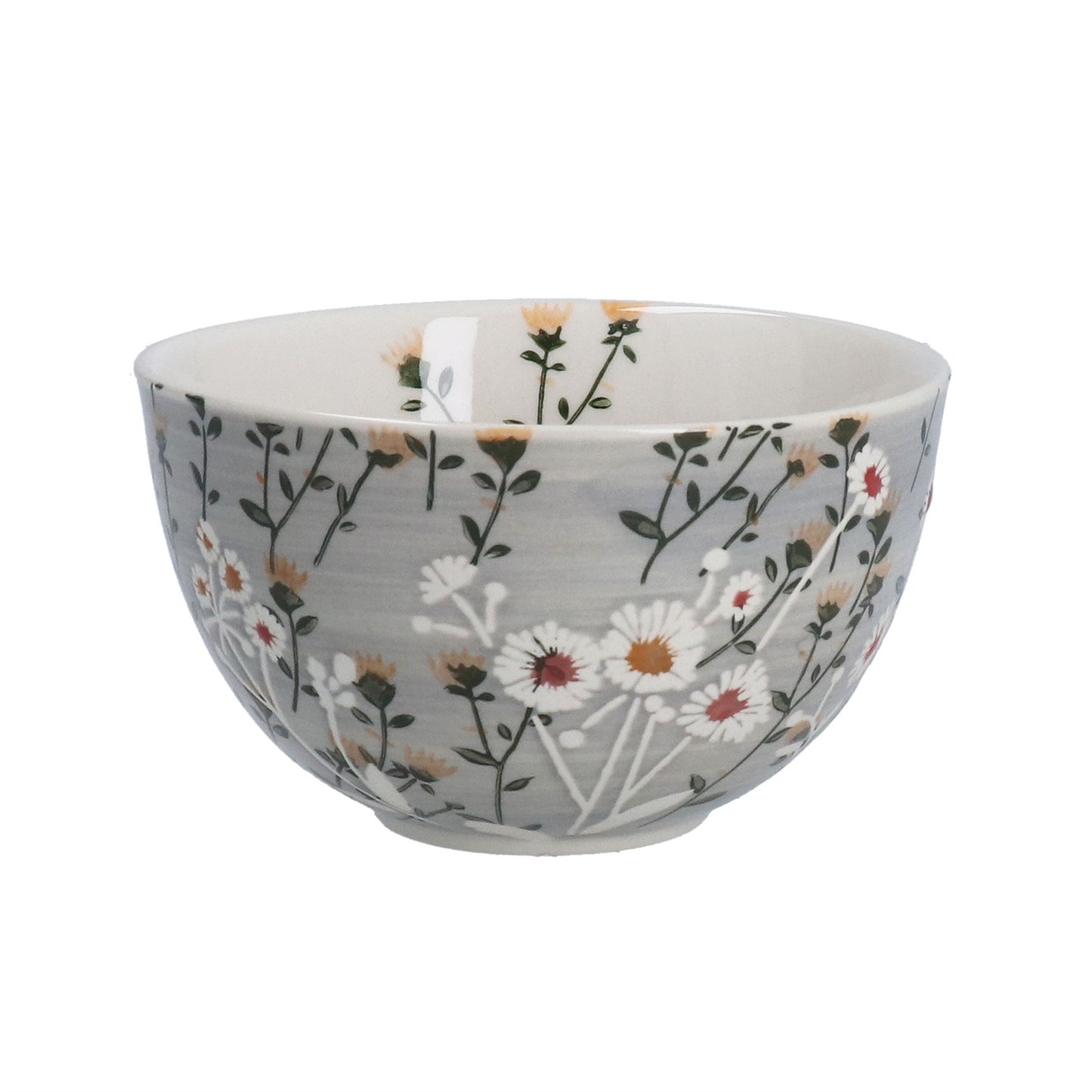 Stoneware Bowl 12cm - Grey Wild Daisy