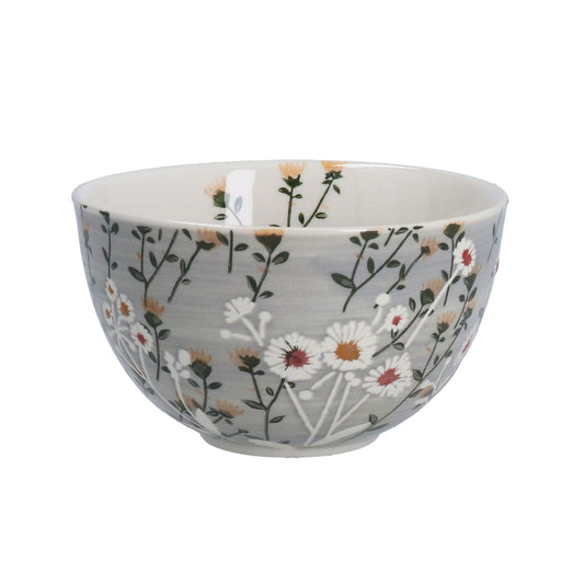 Stoneware Bowl 12cm - Grey Wild Daisy