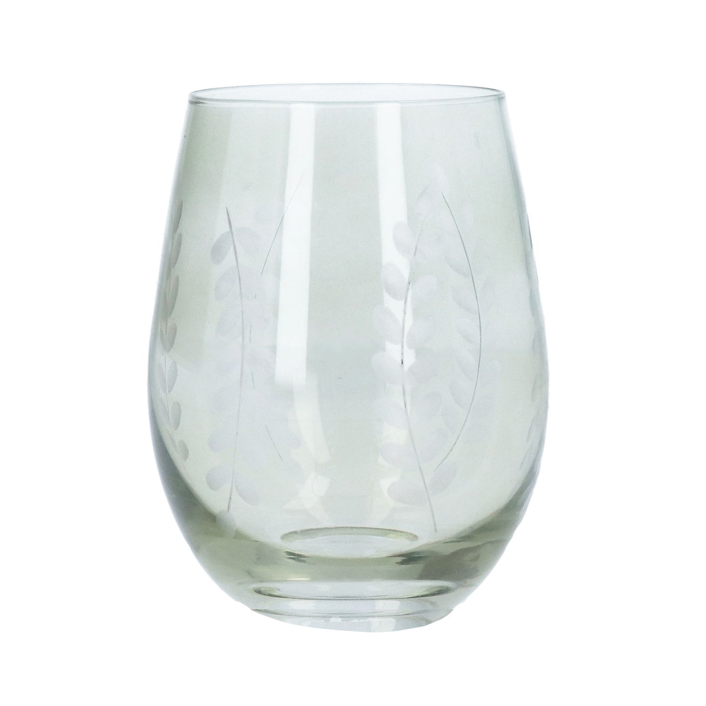 Water Glass Green Leaf Garland