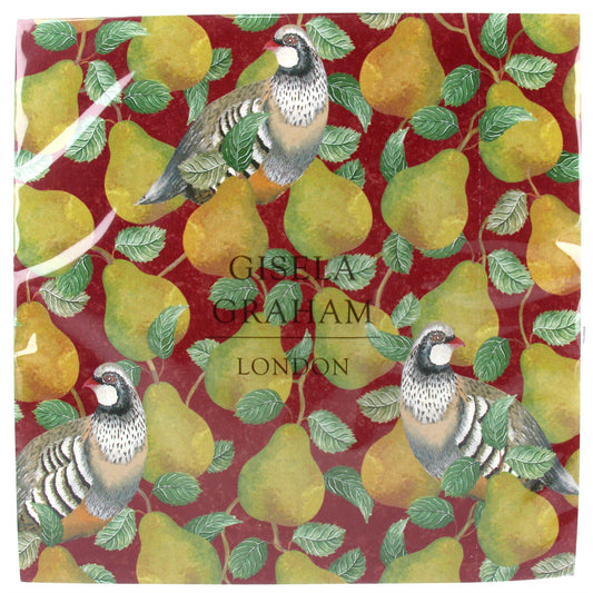 Pack/20 Paper Napkins 16cm - Partridge/Pear