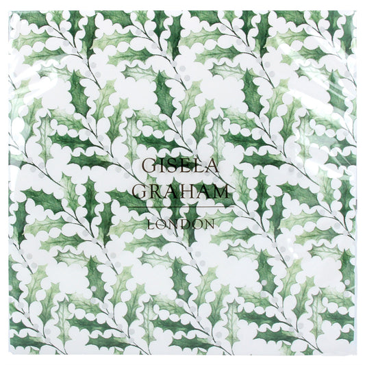 Pack/20 Paper Napkins 16cm - Holly/White Berries