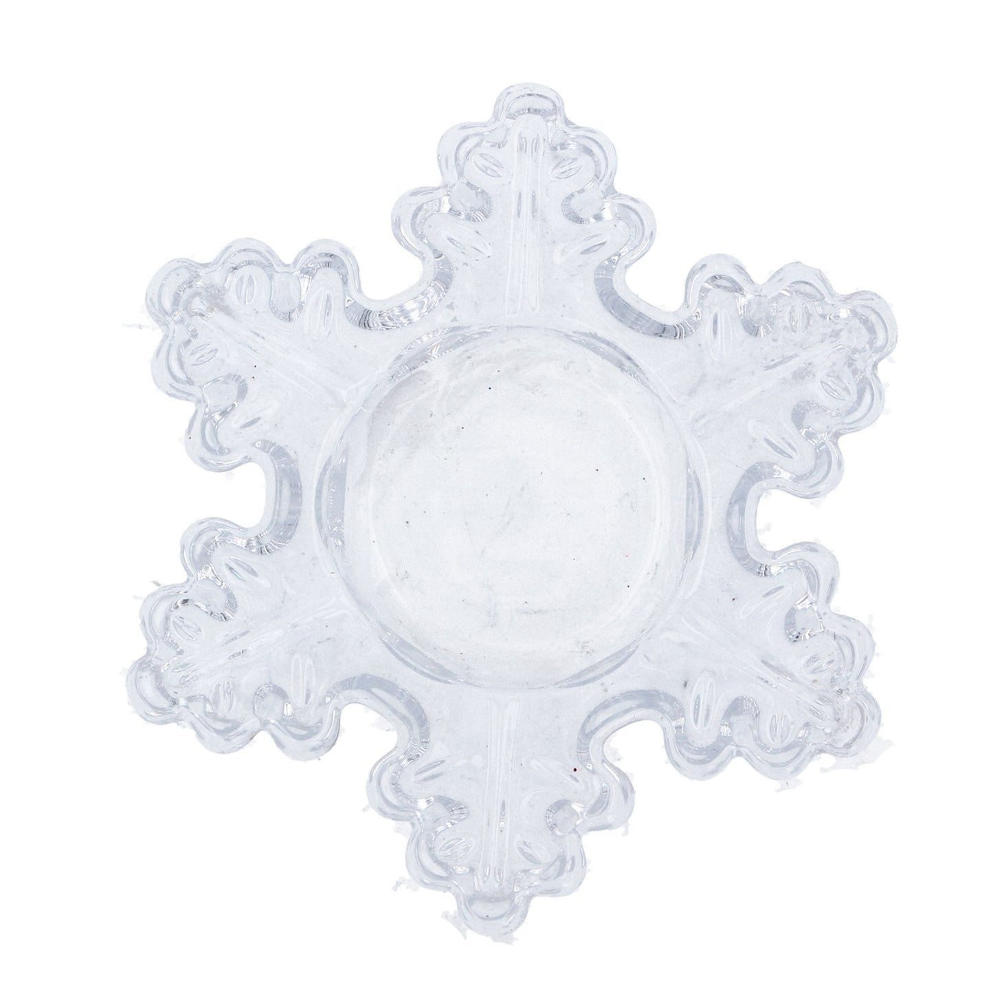 Clear Glass Snowflake Tea Light Holder
