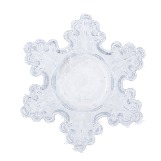 Clear Glass Snowflake Tea Light Holder