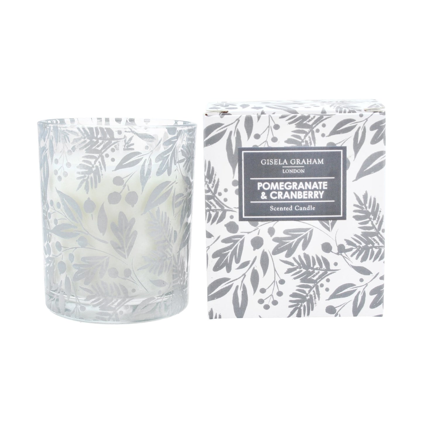 Pomegranate & Cranberry Silver Leaf Candle Small