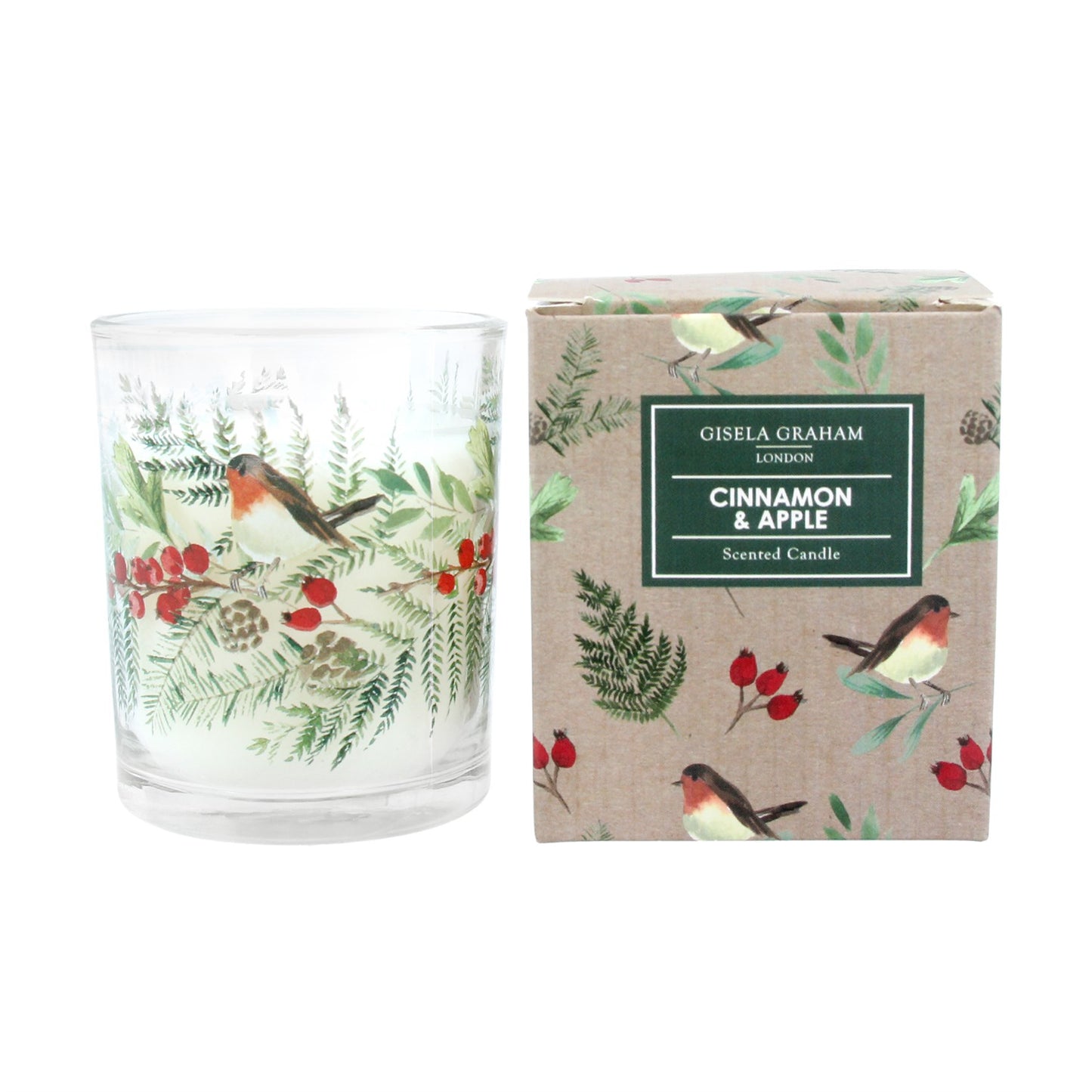 Boxed Scented Candle 7cm - Robin/Rosehips