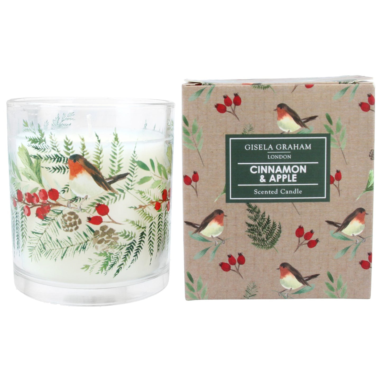 Boxed Scented Candle 7cm - Robin/Rosehips