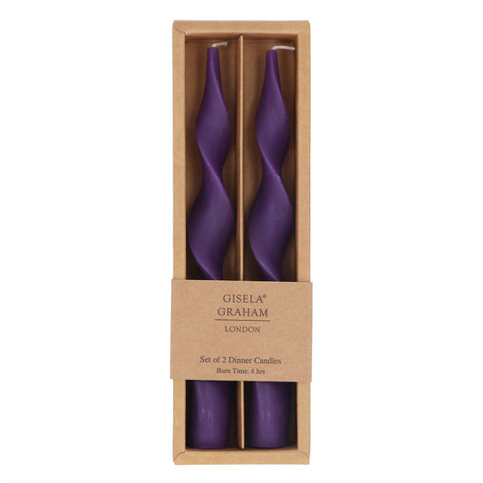 Purple Vintage Twist Candles (Box of 2)