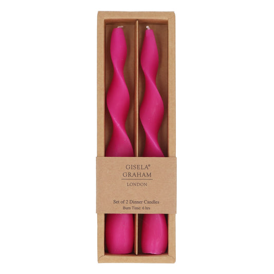 Fuchsia Vintage Twist Candles (Box of 2)