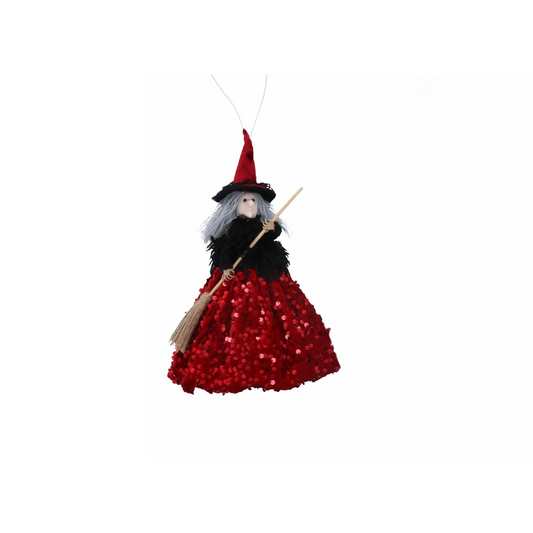 Red Witch Sequin Dec 30cm