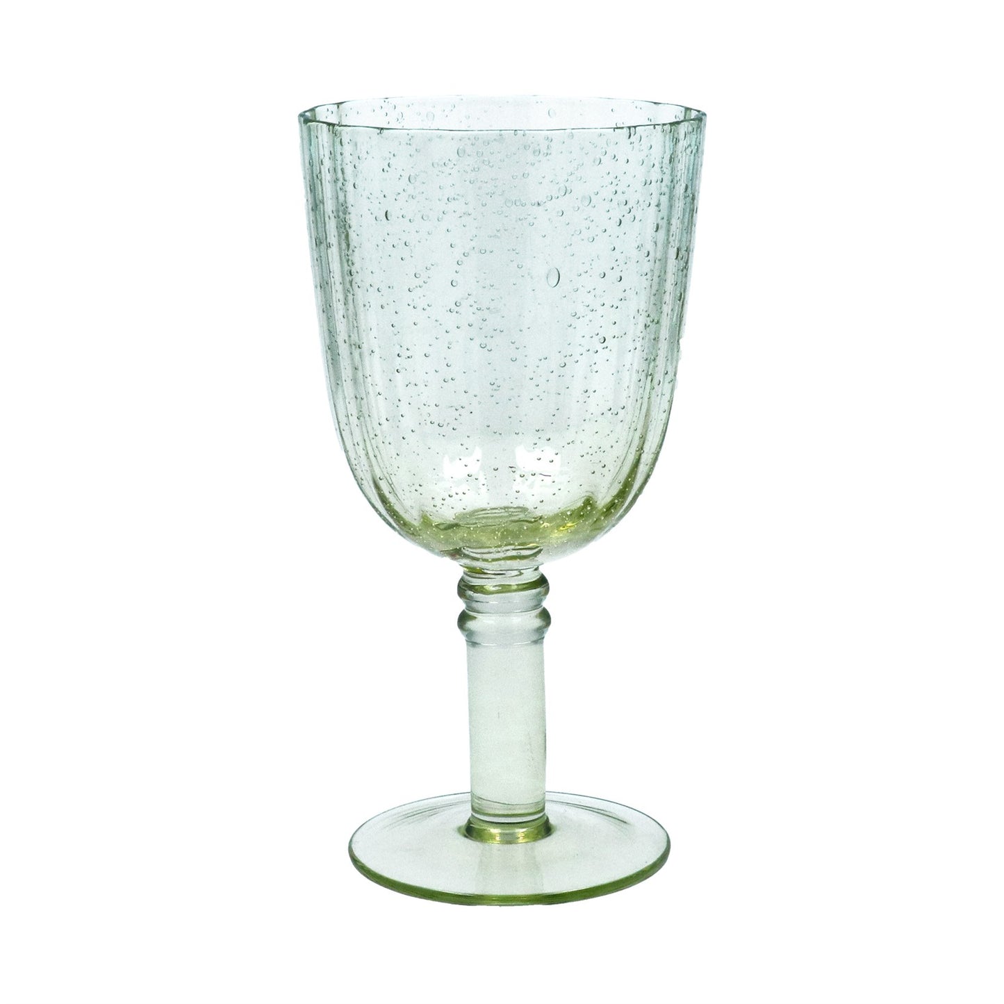 Green Bubble Glass Wine Goblet